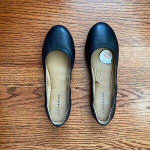 NEW WITH TAGS Lucky Brand Emmie Ballet Flat Black Leather Women’s Size 8.5